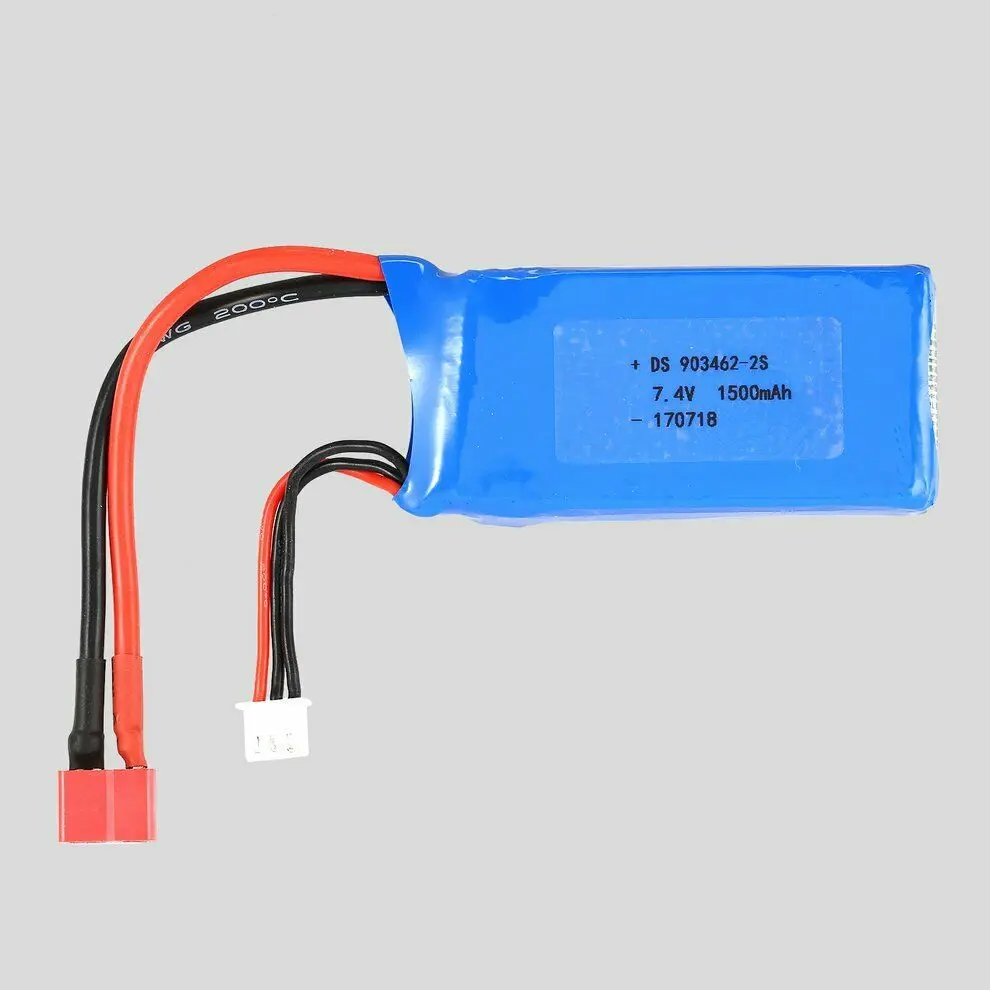2шт 7 4 V 1500mAh Lipo батарея T вилка для Wltoys 12423 12428 RC Гусеничный автомобиль | Игрушки и