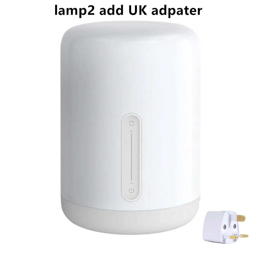 lamp2 add UK adpater Xiao mi jia прикроватная лампа 2 умный Стол СВЕТОДИОДНЫЙ Свет Голосовое управление сенсорный выключатель mi home app светодиодный светильник для Apple Homekit Siri - Цвет: lamp2 add UK adpater