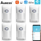 Смарт-датчик движения AUBESS Tuya, беспроводной инфракрасный сенсор с поддержкой Wi-Fi, работает с Alexa Google