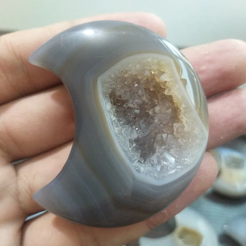 Натуральные камни и кристаллы кристалл Форма Луны агат кластер домашний декор