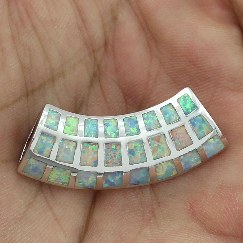 

Gorgeous White Fire Opal Fashion Jewelry Silver Plated Pendant for Women OP346