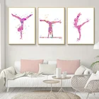 5D Diy Алмазная картина красочные акварель гимнастический Плакаты для девочек абстрактные скандинавском настенные картины для Гостиная украшения