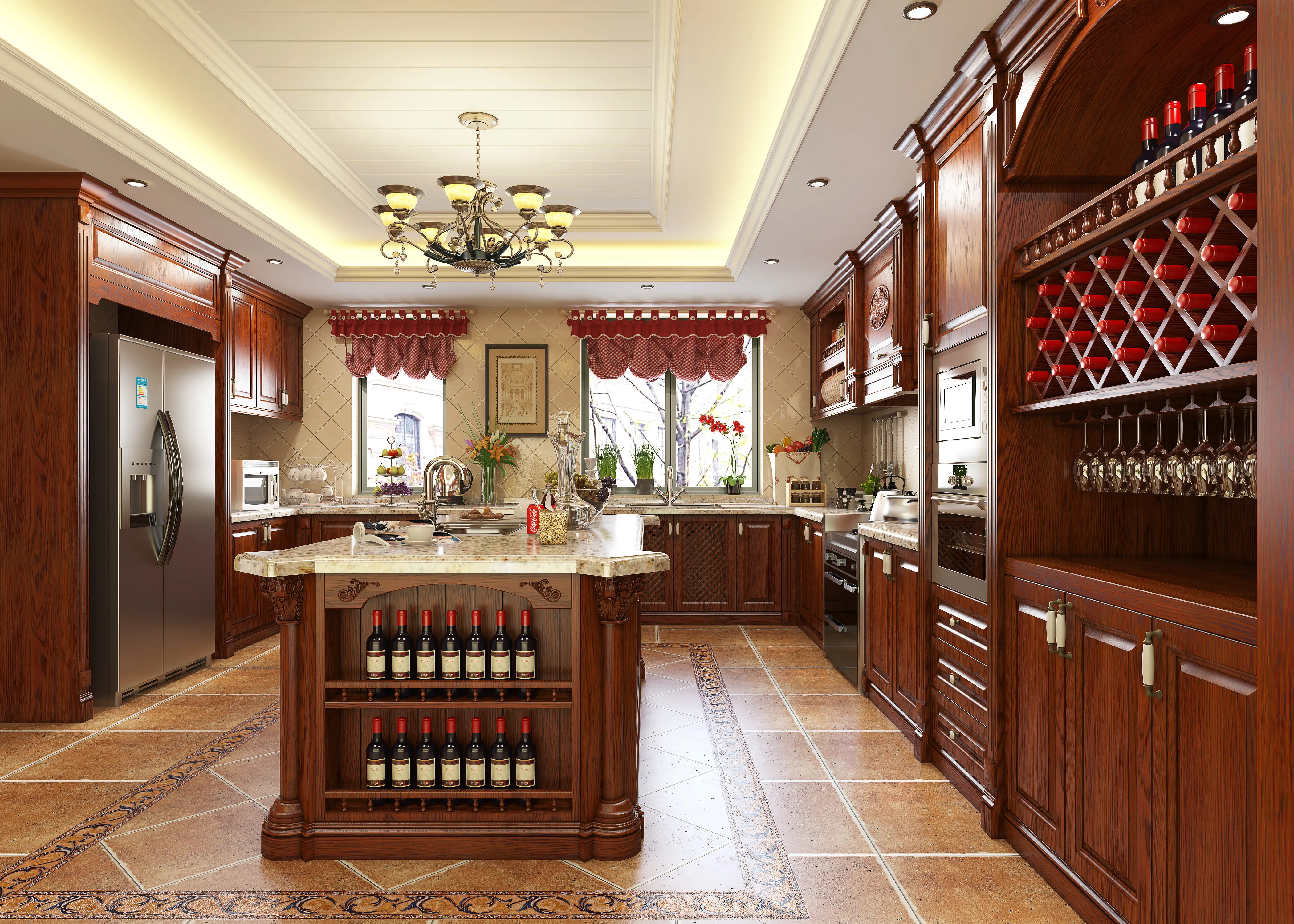 Деревянная мебель по заводской цене кухонный шкаф из массива дерева с островом |