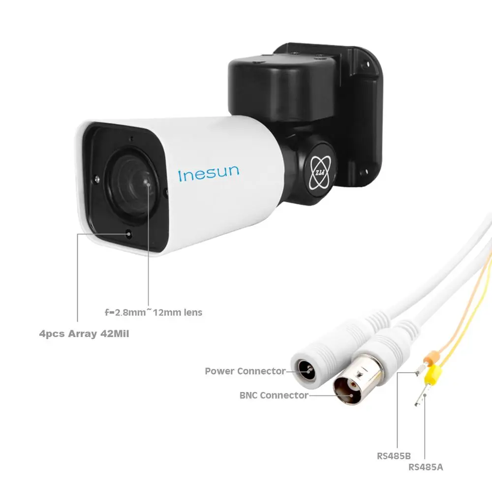 Inesun 2MP/5MP HD AHD PTZ камера мини PTZ пуля камера 2688x1944P 4X оптический зум Открытый CCTV камера Поддержка RS485 UTC