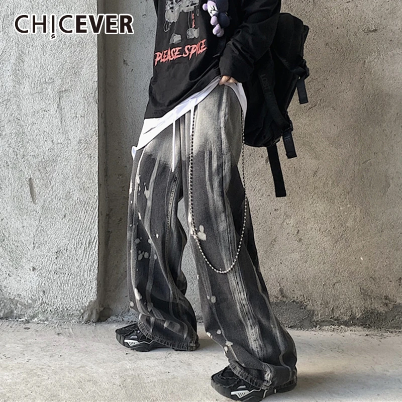 Женские винтажные брюки CHICEVER свободные прямые с высокой талией ассиметричный