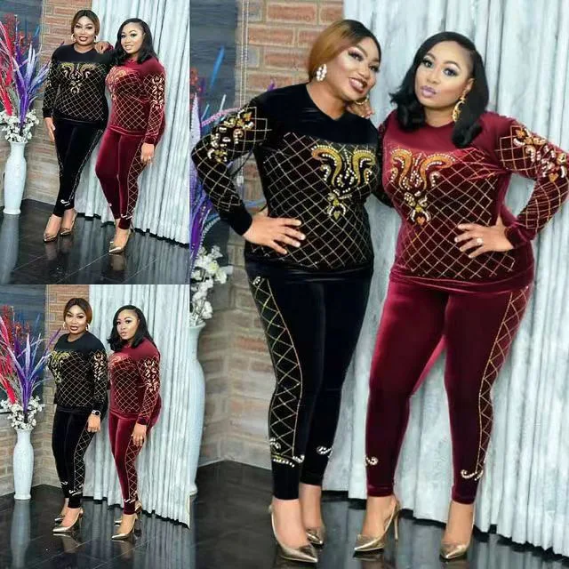 Бархатная африканская женская одежда осень/зима 2021 Африканская Одежда