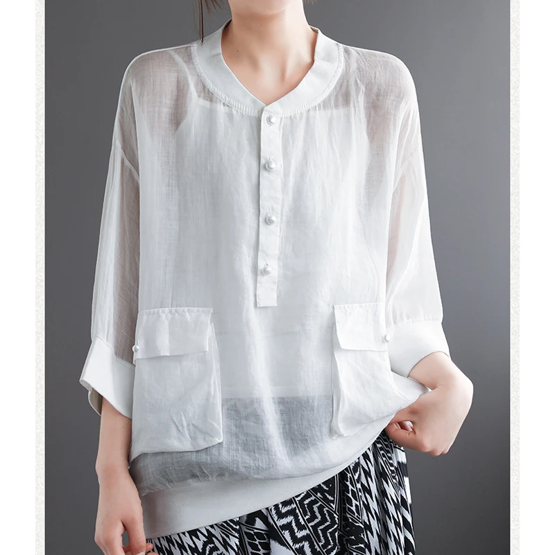 Блузка Max LuLu Женская однотонная в европейском стиле свободная Повседневная