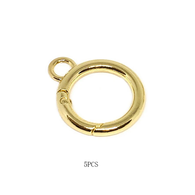 

5pcs Round Carabiner Spring Snap Clips Hook Keychain Keyring Backpack Buckle 19mm Snap Clips For bag clothes Accessories
