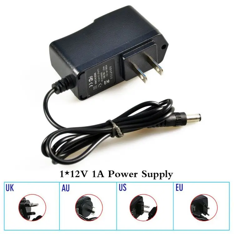 EU/US/UK/AU разъем для подключения адаптера переменного тока 100-240V DC/DC 12V 1A 1000mA Питание 5
