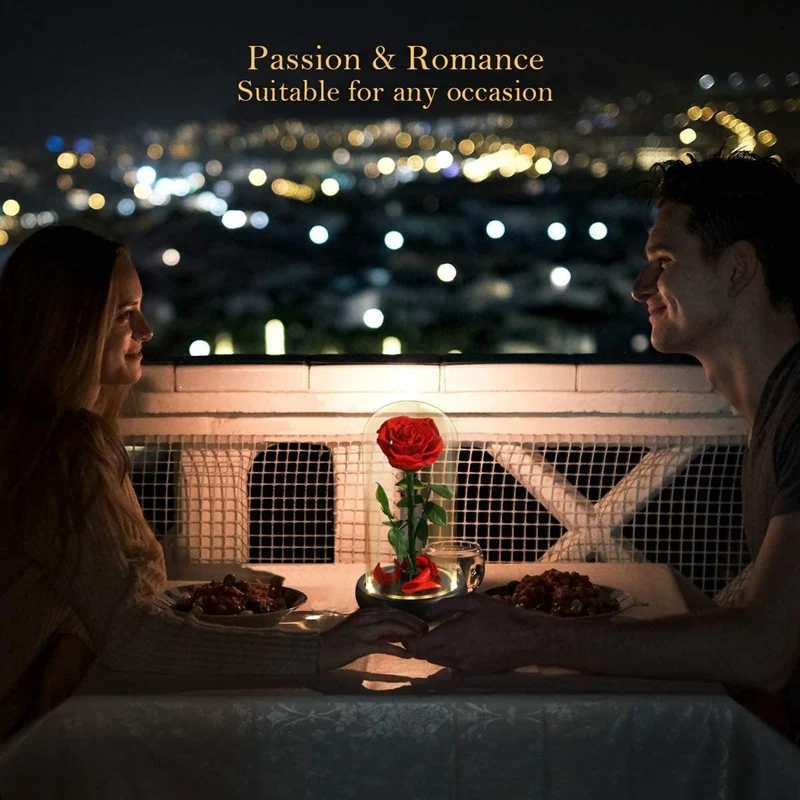 

Rose That Eternal Forever Preserved Flowerin Glass Dome LED Light for Valentine's Mother's Day Birthday Gift