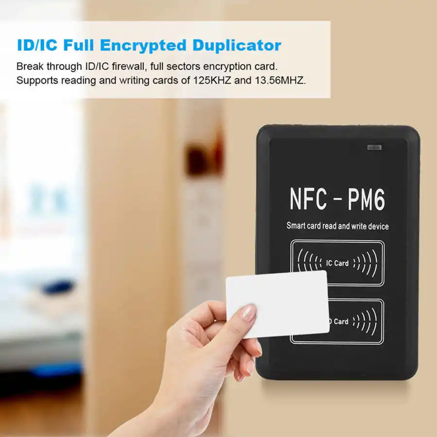 NFC Card Duplicator Encrypted Decoding 125KHZ 13.56MHZ ID IC Reader Writer for Residential Elevator Attendance | Безопасность и