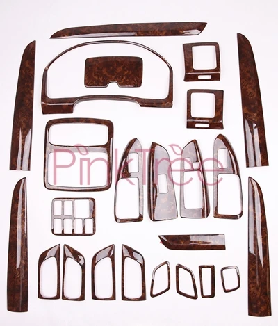 24 pieces Деревянная накладка для отделки интерьера для Toyota Land Cruiser 120 Prado J120 2003 2004 2005 2006 2007 08 2009 аксессуар для укладки - Цвет: 24 pieces