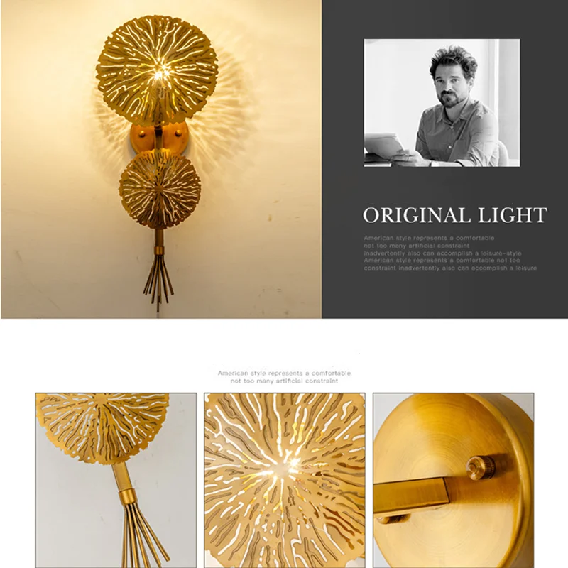 Nordic post-modern lotus leaf wall lamp light luxury living room background decoration aisle bedroom study bedsid | Лампы и освещение