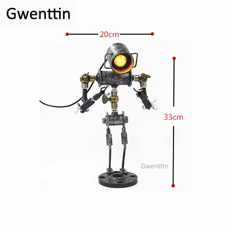 Винтажная труба робот стол Сделай Сам лампы Ретро железная светодиодная Лофт