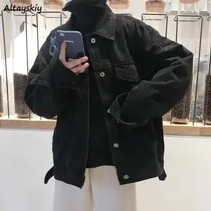 Куртка Женская Базовая из денима, свободная универсальная винтажная верхняя одежда из денима, шикарная ретро-Стильная верхняя одежда в Корейском стиле, осень