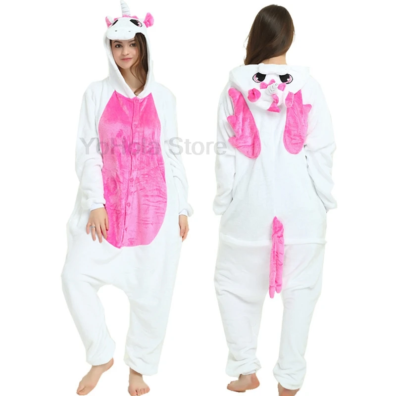 Пижама Kigurumis для взрослых комбинезон в стиле аниме девочек цвет: розовый белый