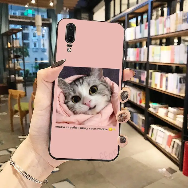 

Aesthetic cute cat animal Phone Case For Huawei honor Mate P 10 20 30 40 i 9 8 pro x Lite smart 2019 nova 5t