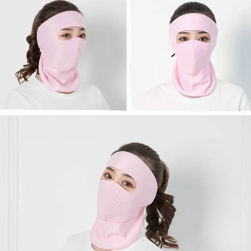 Женская тонкая дышащая Солнцезащитная маска из вискозы летняя на все лицо с