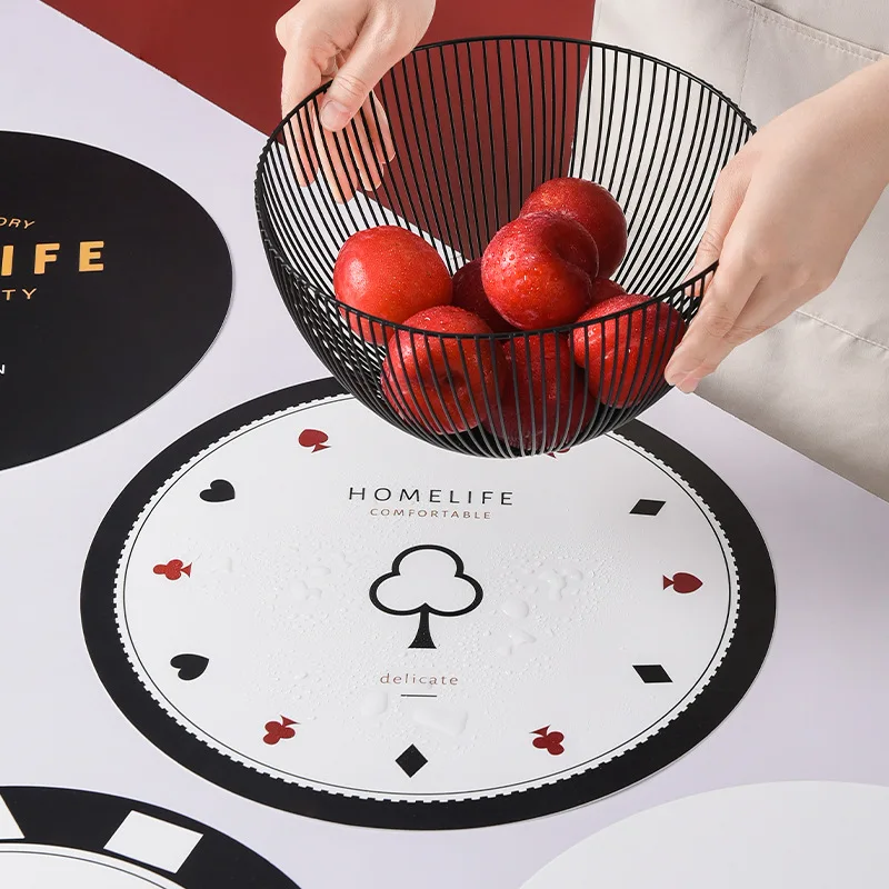 

Nordic Wind INS Western Placemat Waterproof Heat Insulation Anti-skid Anti-hot Home Round PP Multi-purpose Placemat Coasters