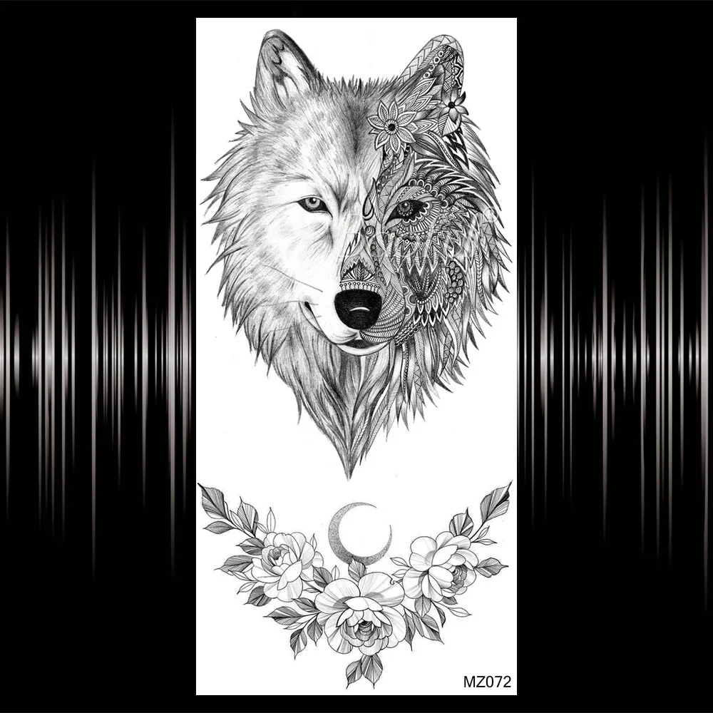 Черные женские временные тату хной поддельные ювелирные изделия кулон цветок