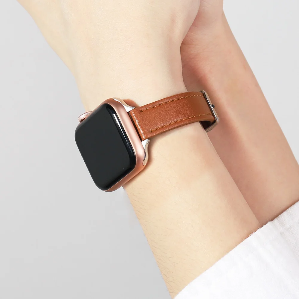 

Кожаный ремешок для Apple Watch Band 44 мм 45 мм 41 мм 40 мм 42 мм 38 мм, аксессуары для браслета iWatch Series 3 4 5 6 SE 7