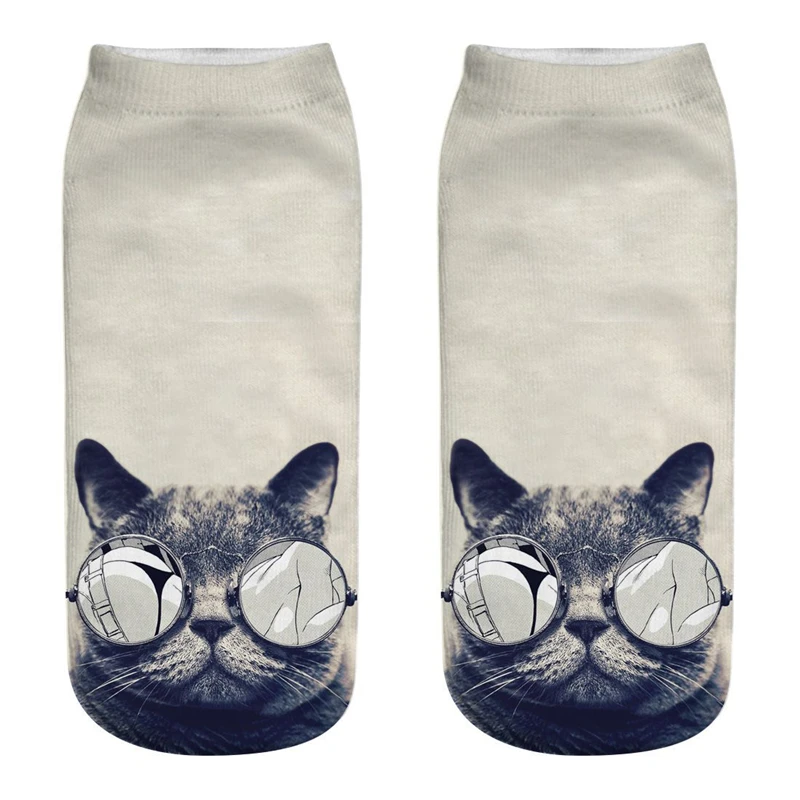 Носки унисекс с забавным 3D принтом кошки женские носки для косплея модные - Фото №1