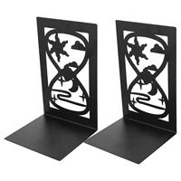 2pcs iron bookend creative book stopper simple style bookend for office black