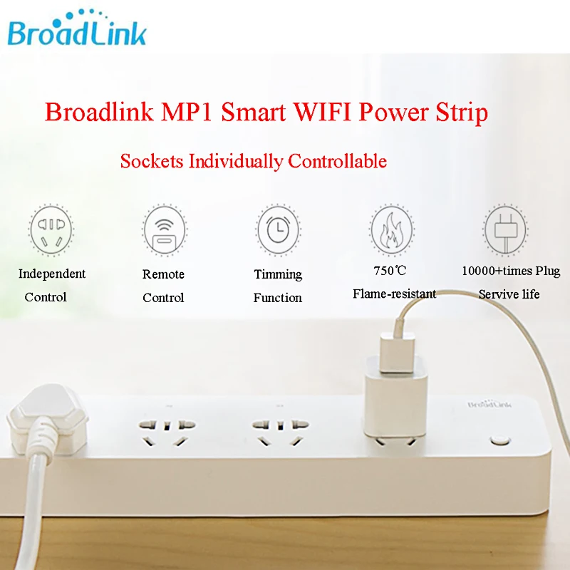 Полоса питания Broadlink MP1 1 5 м 4 розетки 10A 250 в 2500 Вт 3G 4G беспроводное приложение Android