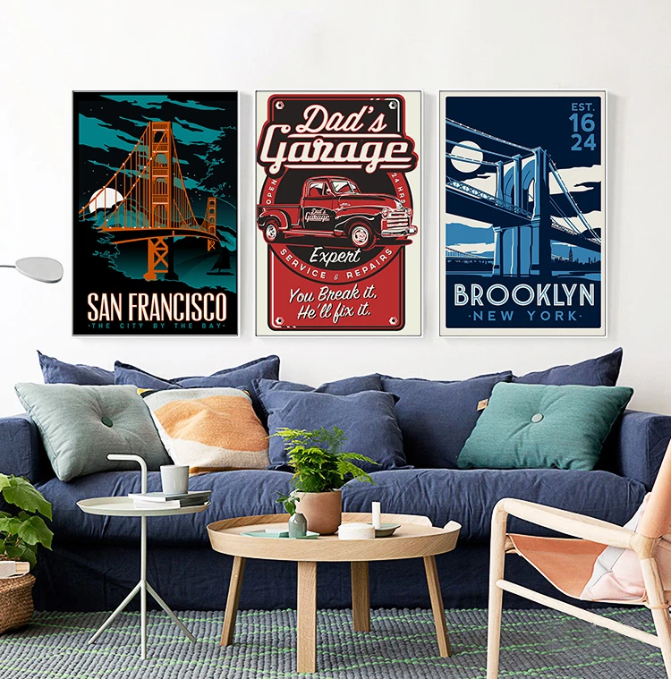 

World Famous Landscape Tourism Architecture Comic Poster Nordic Living Room Wall Office Decoration Print Canvas Painting