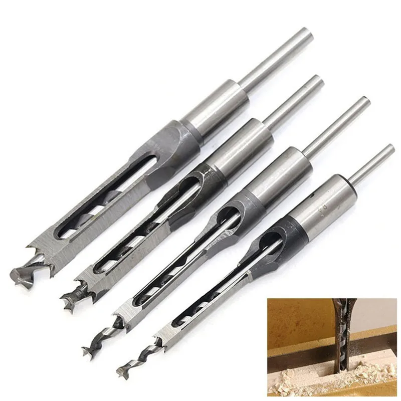 

HSS Twist Drill Bits Woodworking Drill Tools Kit Set Square Auger Mortising Chisel Drill Set Square Hole Extended Saw 6.4mm