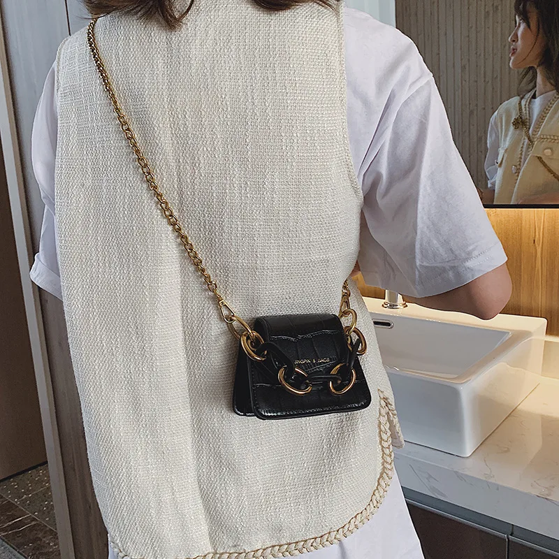 Fashion Mini Saddle Women Shoulder Bags Designer Brand Acrylic Chain Handbags Luxury Pu Leather Female Crossbody Bag Small Purse