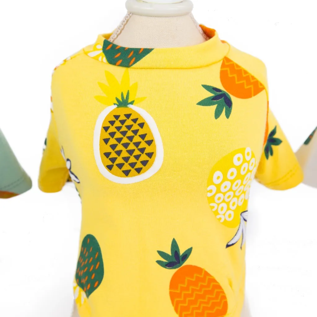 

Summer Pineapple Puppy Dog Cat Dresses for Yorkies Chihuahua Clothing Soft Cotton Pet Clothes for Dogs Cats Pet Lace Skirt Dress