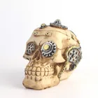 Механический шестеренок BUF, статуэтка человеческой головы для домашнего декора, смола, Череп, статуэтки, Хэллоуин, украшения, скульптура, ремесла