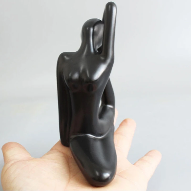 

12pcs/Set Meditation Yoga Pose Statue Figurine Ceramic Yoga Figure Set Decor