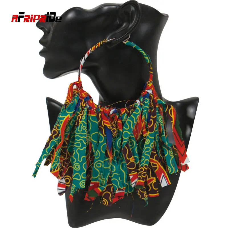 2020 Новые разноцветные этнические серьги Анкара круглые с Африканским принтом из