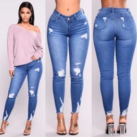 women jeans fashion ripped jeans women elastic pants causal trousers jeans ripped women hole skinny pencil pants jeans woman