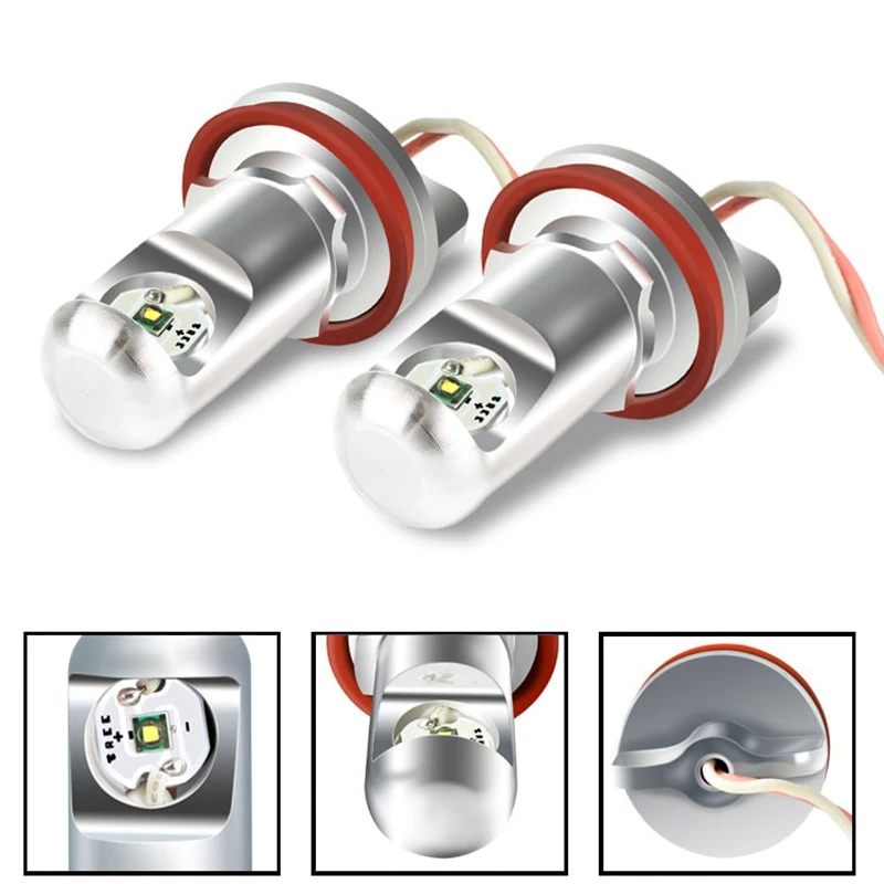 

H8 Headlight Bulb 6000K LED Angel Eyes Lights Canbus for-BMW E60 E61 E63 X5 E70 X6 E71 E90 E91 E92 E93 M3 E89 E82 E87