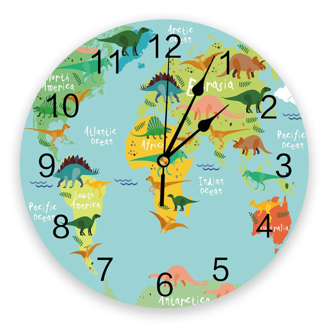 Детские настенные часы с картой динозавра не тихает для девочек мальчиков