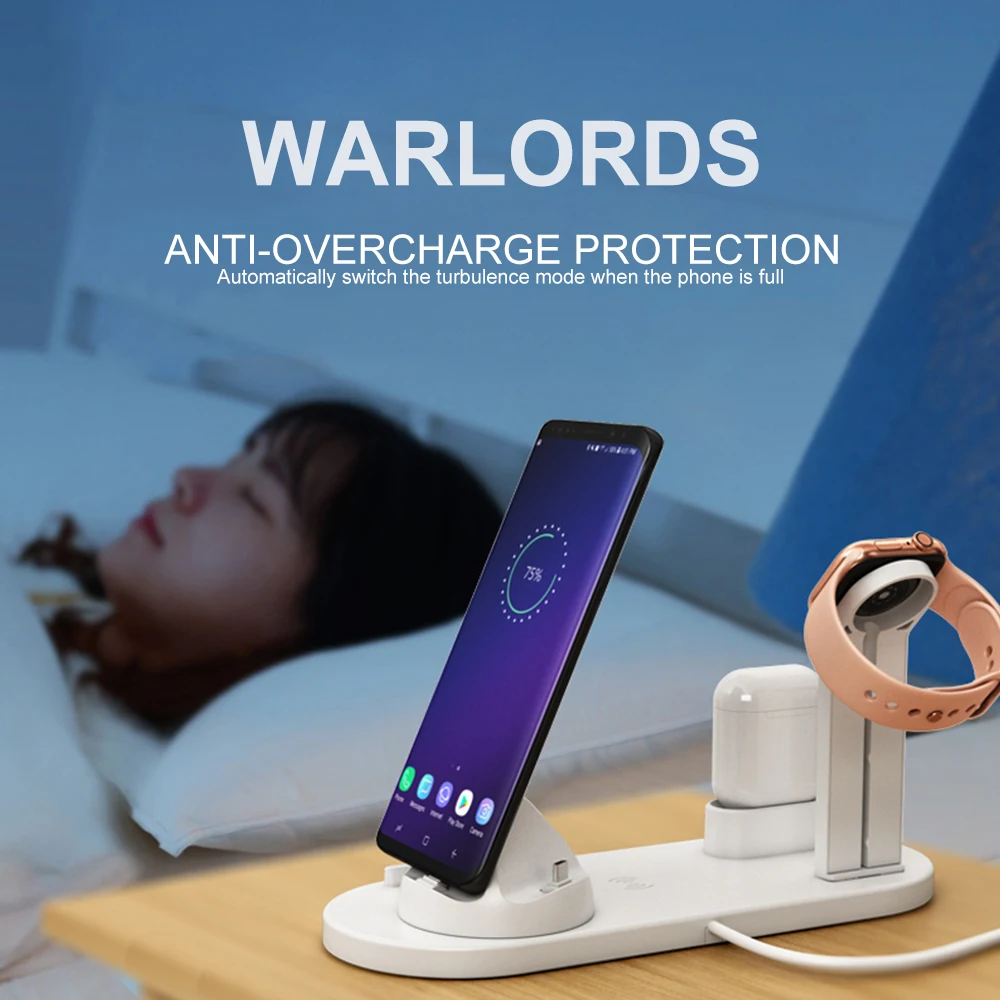 HEYPOD 3 в 1 зарядная док-станция держатель для iPhone X XR 11 8 Plus Airpods USB Беспроводная зарядная станция база для Apple Watch 4/3/2/1