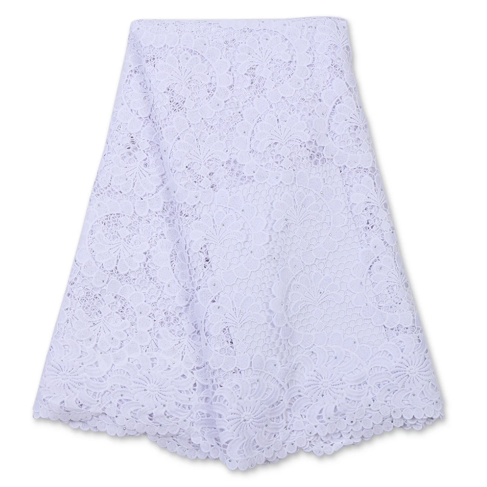 

Белая африканская кружевная ткань нигерийский гипюровый шнур кружевной ткани 2020 высокое качество молочного шелка кружево для Свадебная ве...