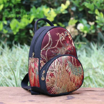 

Fashion national embroidery women shopping small backpacks!Nice animal embroidered lady backrack All-match new canvas backruck