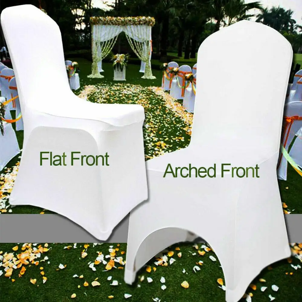 50 100 шт. эластичные универсальные белые чехлы на свадебные стулья из спандекса