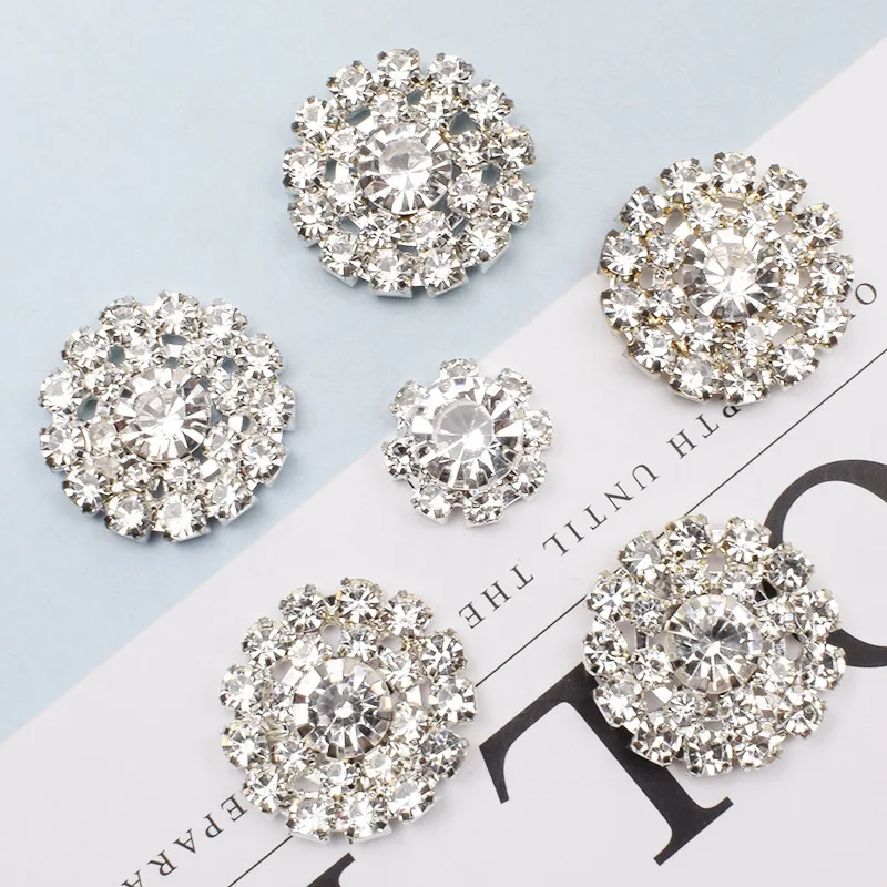 

Newest 5Pcs Pretty Shiny Rhinestone Round Charms Claw Chain for Necklace Earrings Pendant For Women DIY Jewelry Making Wholesale