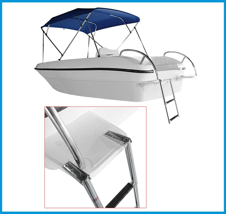 

2 Steps Boat Stainless Steel 304 Telescoping Folding Ladder Deck Outboard Swim Platform Boat Marine Yacht Accessories