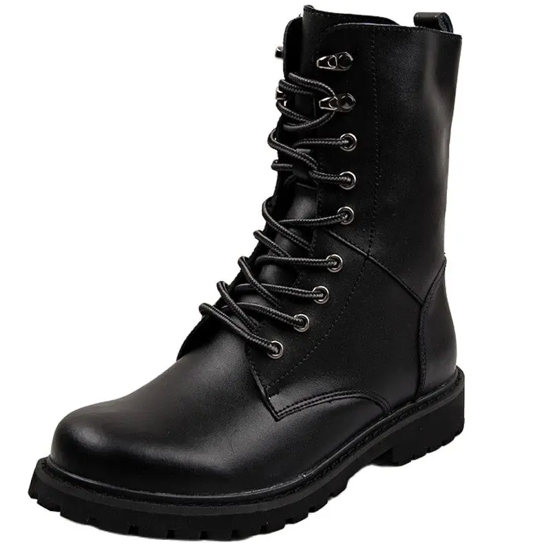 

Military Tactical Ankle Boots Men Outdoor Leather Winter Fur Warm Man Boots Us Army Hunting Boots For Men Shoes Casual Black Bot