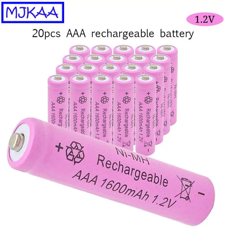 MJKAA 10-20 шт AAA 1600mAh Ni-MH 1 2 V аккумуляторная батарея Высокое качество 3A батареи для