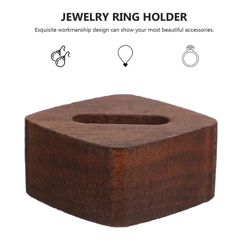 

2pcs Solid Wood Ring Holder Jewelry Storage Shelf Wooden Jewelry Holder
