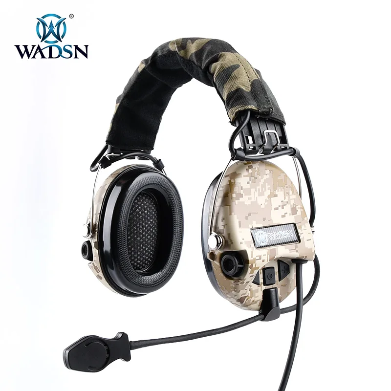 WADSN Tactical Shooting Headphones Sordin Active Pickup Noise Canceling Airsoft Tactical Headset For Walkie-talkie wargame COS