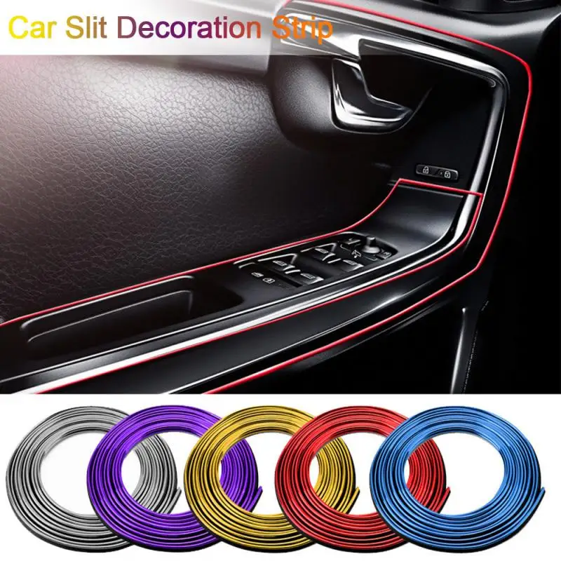 

5M Car Interior Moulding Trims Decoration Line Strips Car-styling Door Dashboard Air Outlet Decorative Sticker Interior Moulding