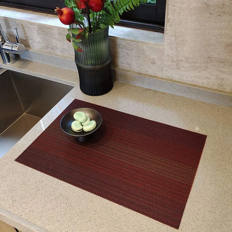 

Red Table Mats Set of 8 Washable Placemats for Dining Table Wipe Clean, Heat Stain High Temperature
